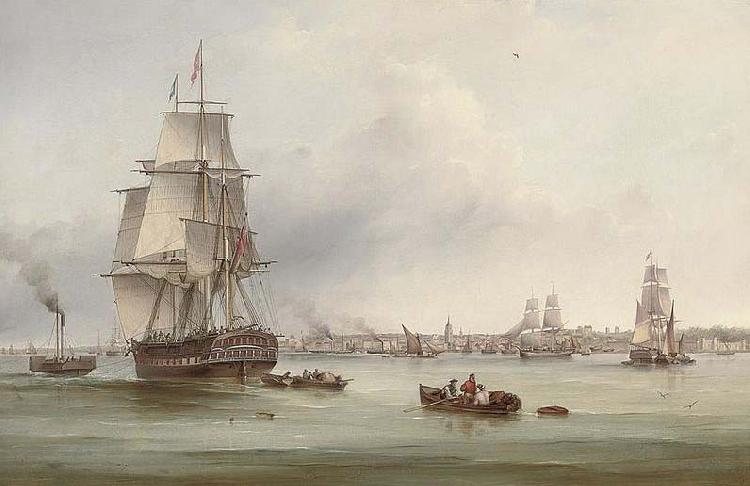Samuel Walters The three-masted merchantman France oil painting art